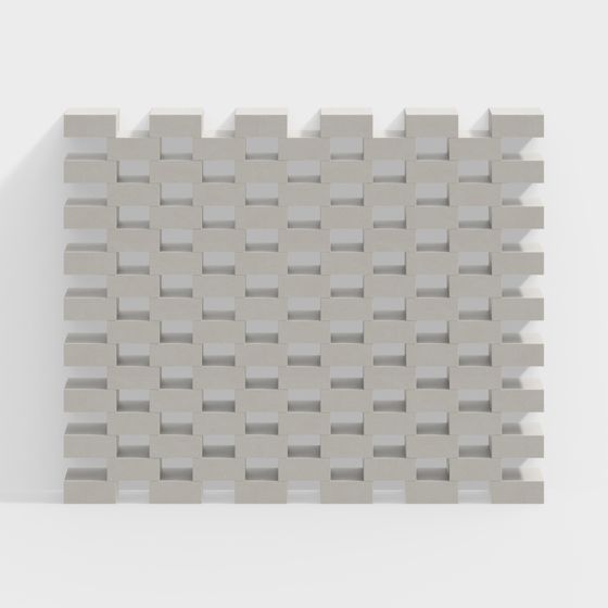 Stylish Woven Brick Wall 3D model for Modern Interiors