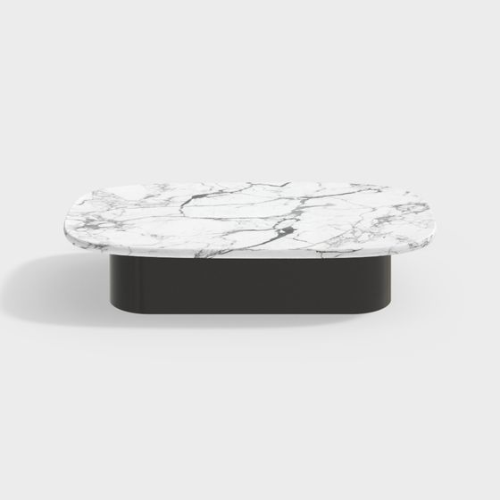 Elegant Low-Poly Marble Coffee Table 3D model