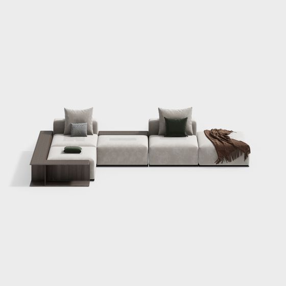 Elegant Low-Poly Sofa 3D model for Modern Homes