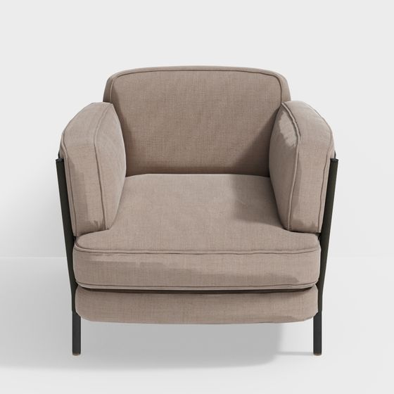 Cozy Retreat Low-Poly Sofa Chair 3D model for Modern Spaces