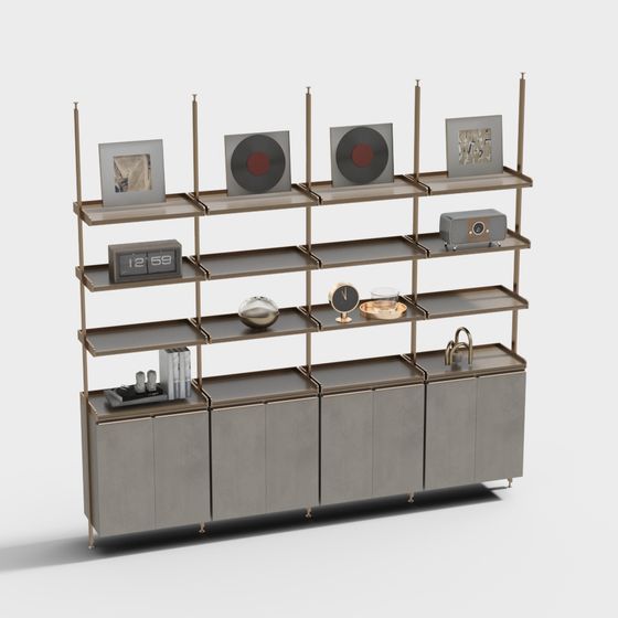 Stylish Multifunctional Storage Rack 3D model for Creative Projects