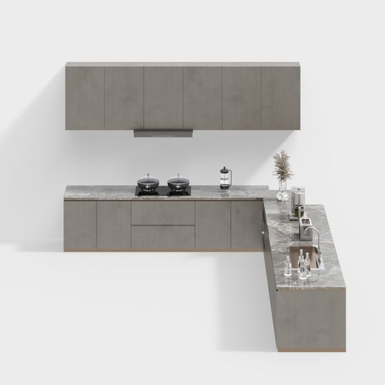 Modern Minimalist Kitchen 3D model