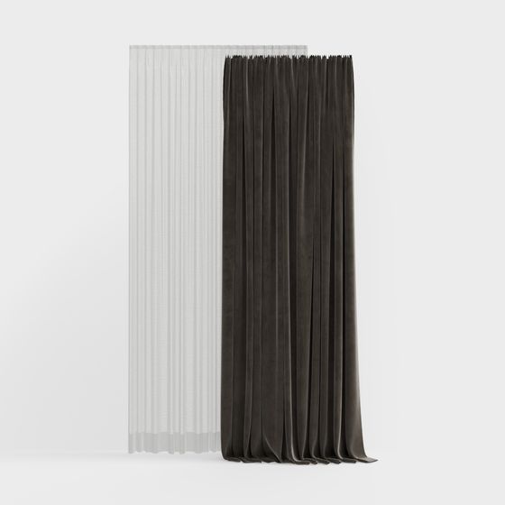 Beautiful Low-Poly Curtain 3D model for Contemporary Spaces