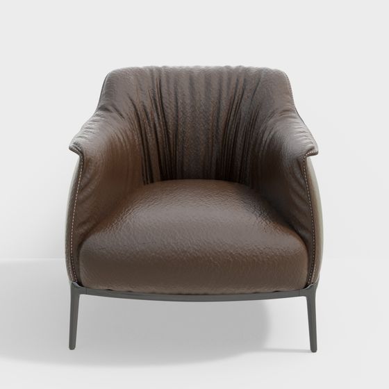 Stylish Leather Armchair 3D model for Contemporary Spaces