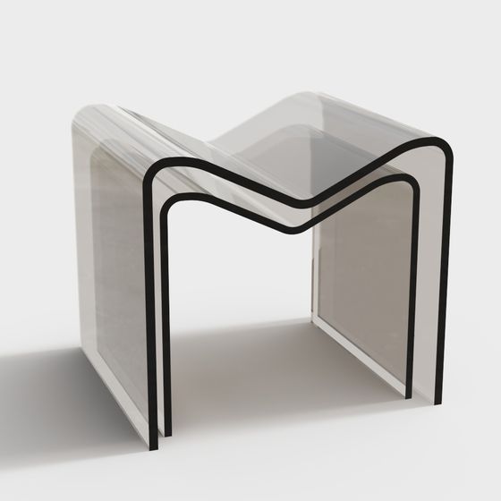 Stylish Glass Side Table 3D Model for Modern Interiors
