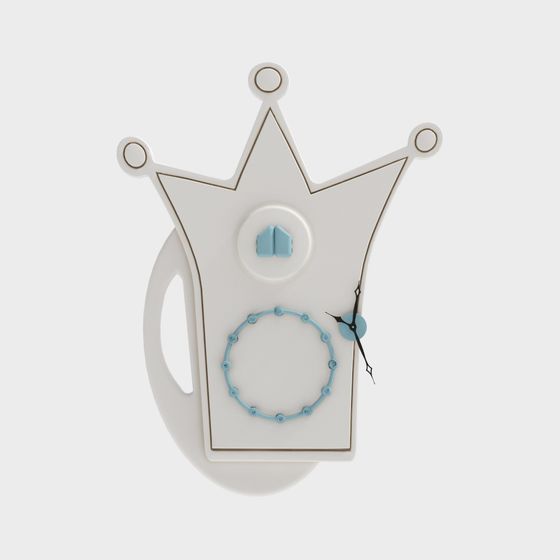 Elegant Crown Wall Clock 3D model for Modern Interiors