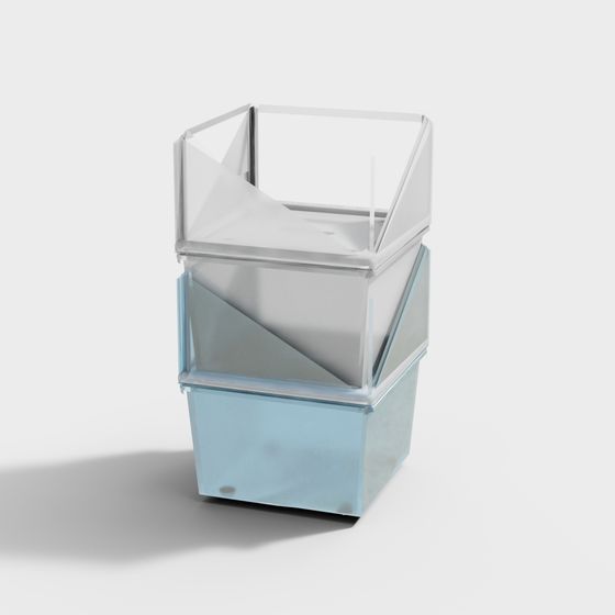 Glass Cube Stack 3D model for Contemporary Design