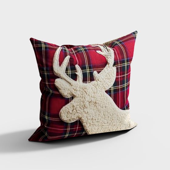 Cozy Plaid Pillow 3D model