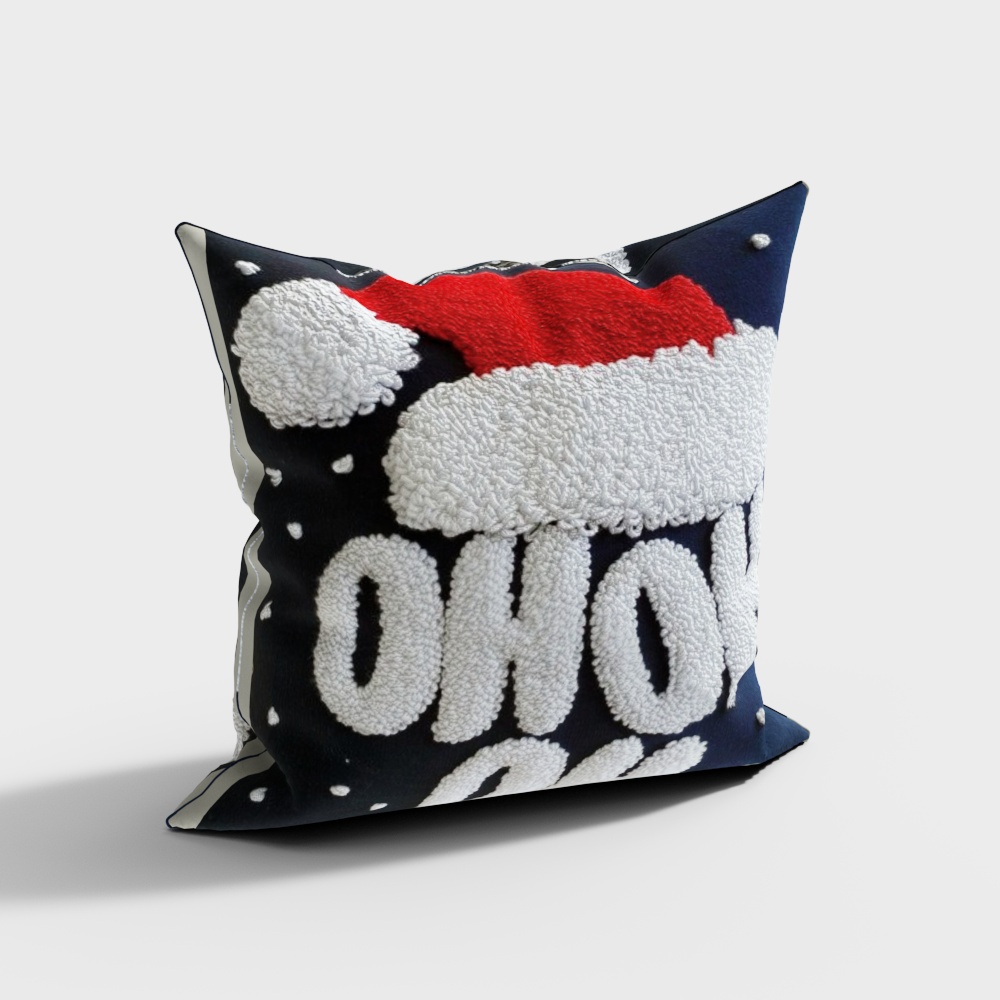 Christmas Low-Poly Pillow 3D Model – Festive Decor