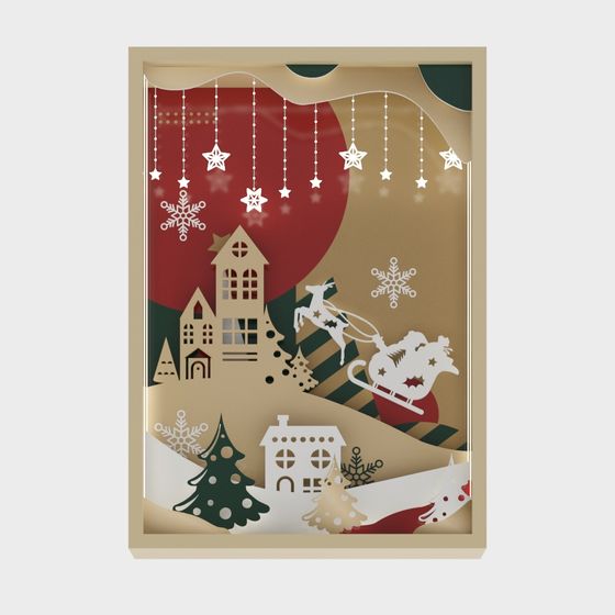Enchanting Christmas Shadow Box 3D model