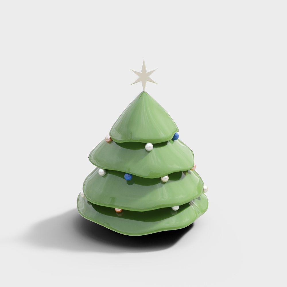 Low Poly Christmas Tree 3D Model – Festive Decor
