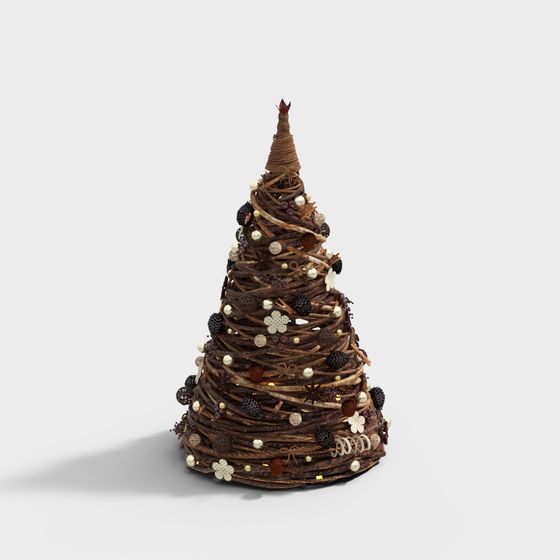 Handcrafted Christmas Tree 3D model for Festive Decor
