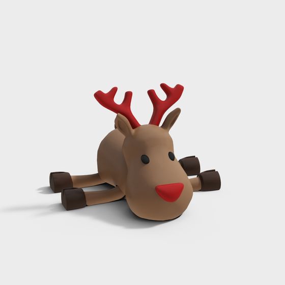 Charming Low-Poly Deer 3D Model for Festive Projects