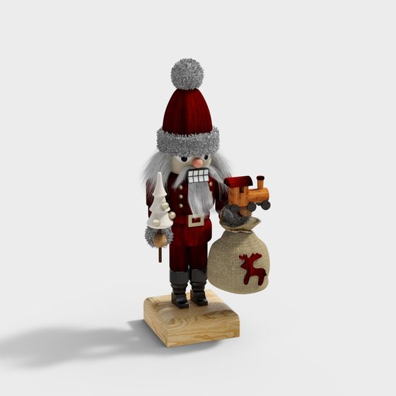 Classic Christmas Nutcracker Santa Claus 3D model