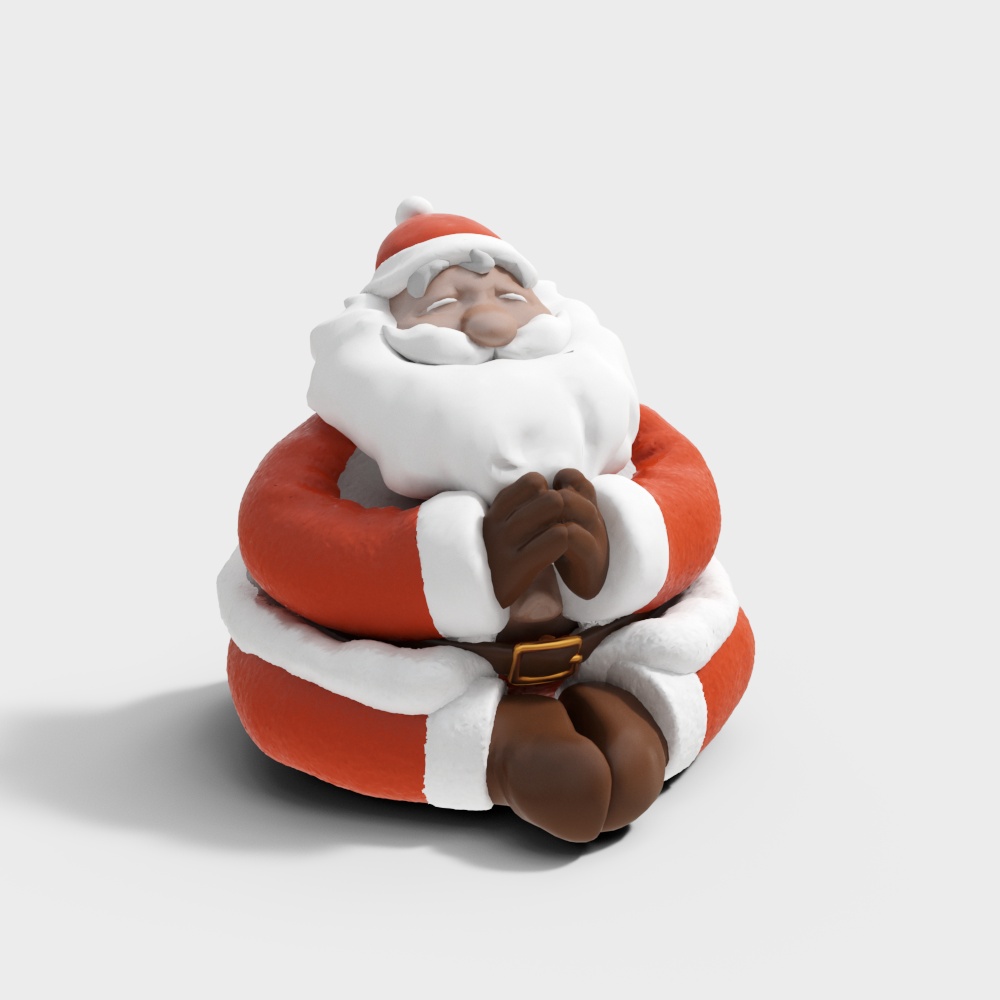 Cheerful Santa Claus 3D Model – Low Poly Festive Character
