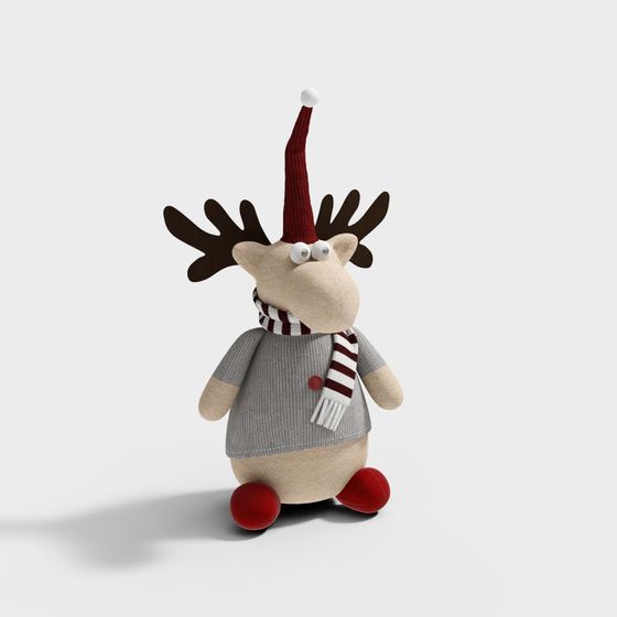 Cute Low Poly Reindeer 3D Model for Christmas