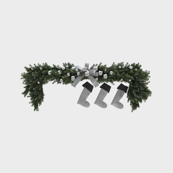 Low-Poly Christmas Wreath 3D Model for Festive Projects