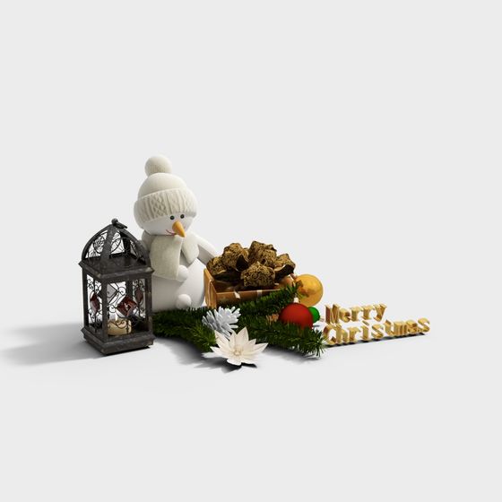 Snowman Christmas Decor 3D model