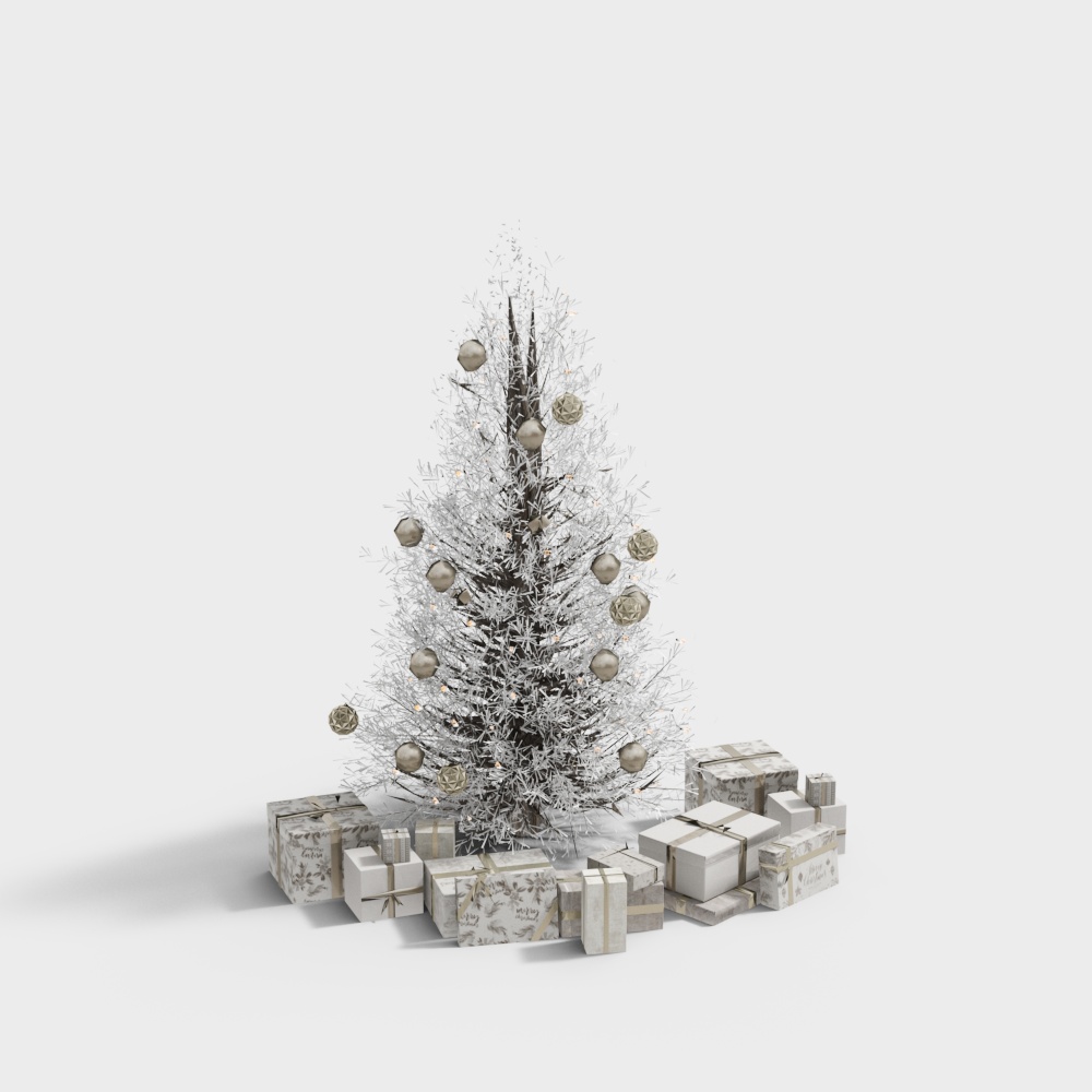 Enchanting Christmas Tree 3D Model – Low-Poly Festive Decor