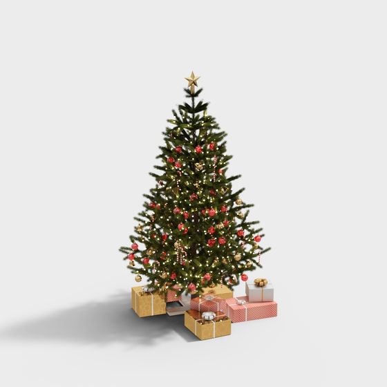 Festive Christmas Tree 3D Model