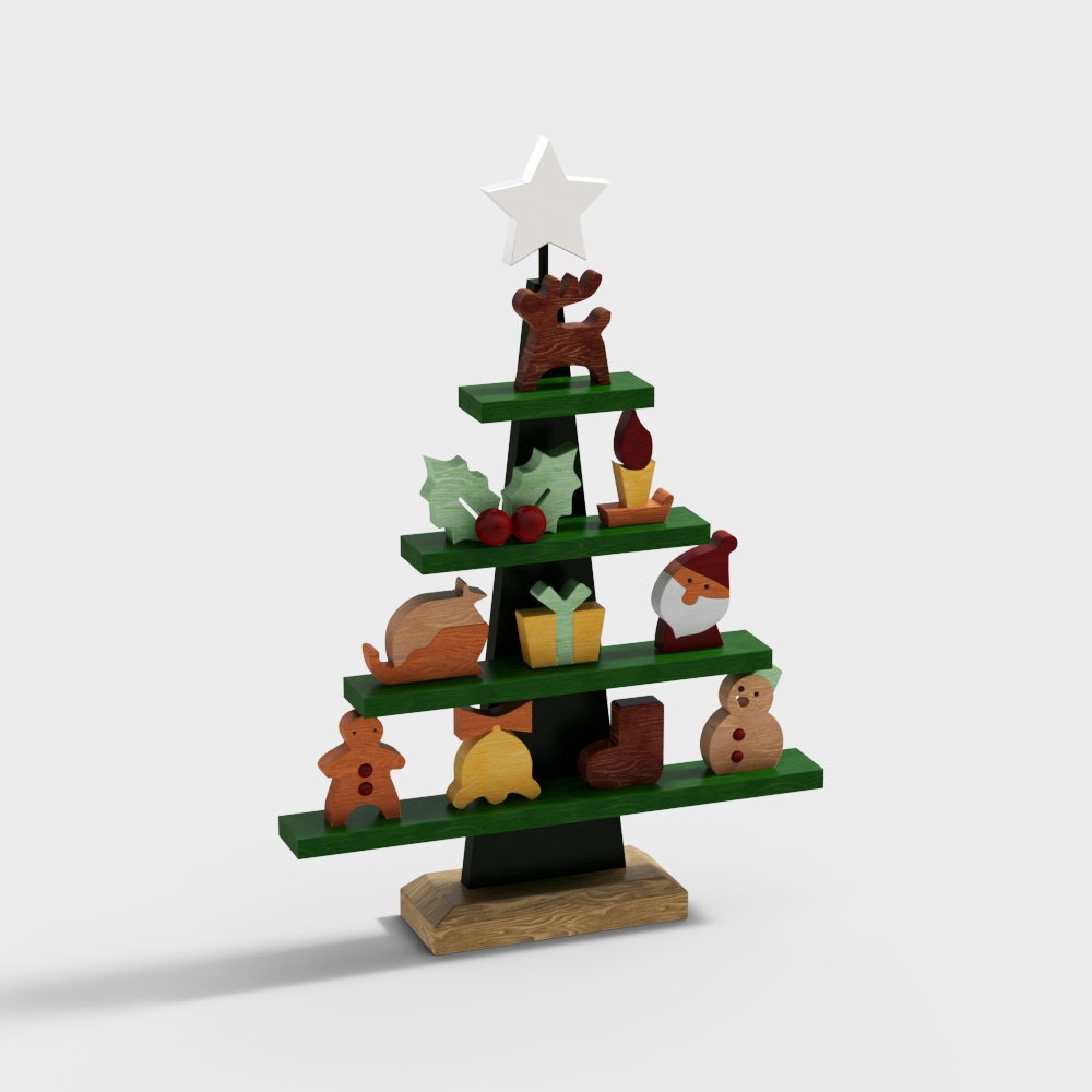 Charming Low-Poly Christmas Tree 3D Model – Festive Decor