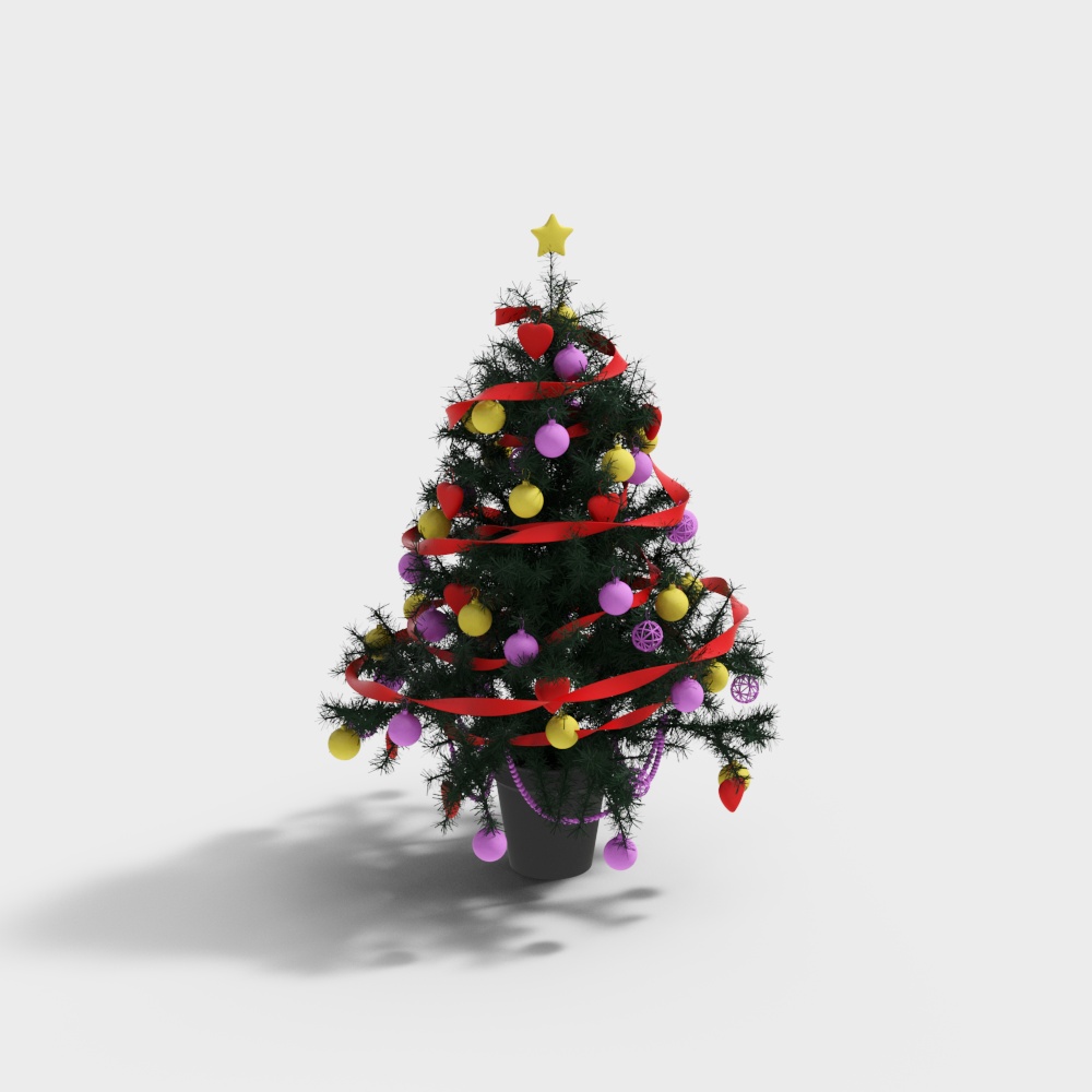 Charming Low-Polygon Christmas Tree 3D model
