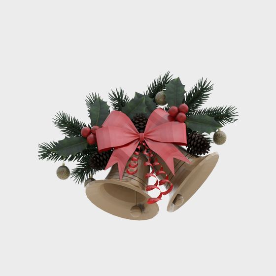 Festive 3D Bell Decoration Model