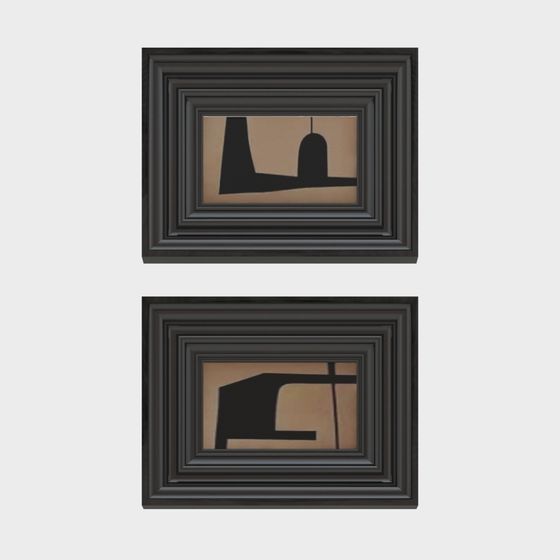 Stunning Double-Frame Abstract Sculpture 3D model