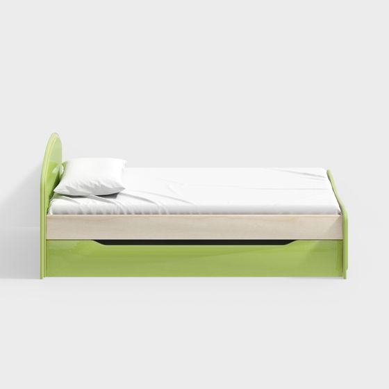 Fresh Minimalist Single Bed 3D model