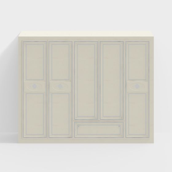 Stylish Low-Poly Wardrobe 3D model for Modern Spaces