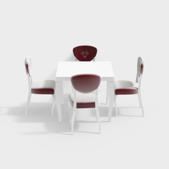 Elegant Dining Table and Chair Set 3D model