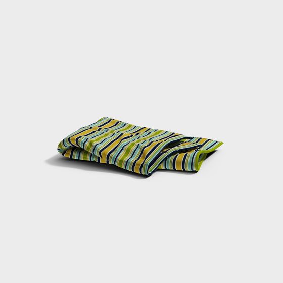Colorful Striped Pillow 3D model for Creative Projects