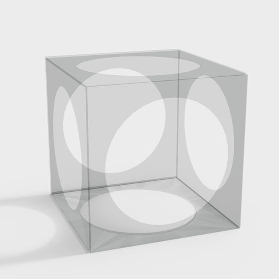 Transparent Cube 3D model with Unique Geometric Aesthetics