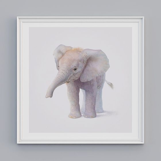 Charming Low-Polygon Baby Elephant 3D model