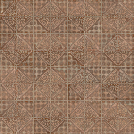 Floor Tile 092 3D Model in Brown Finish