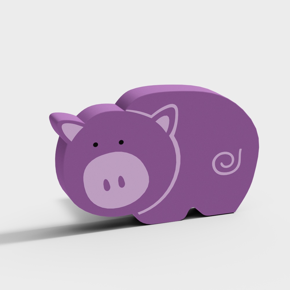 Cute Low-Poly Peppa Pig 3D Model Design