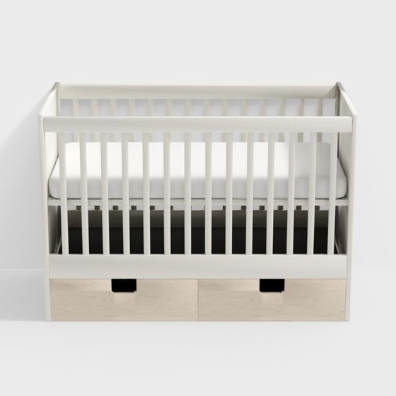 Modern Minimalist Baby Crib 3D model