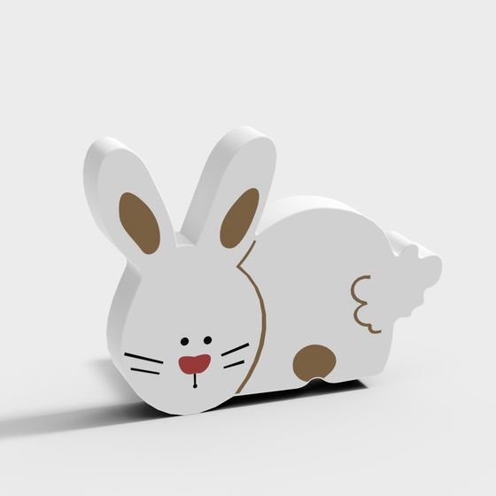 Charming Low-Polygon Bunny 3D model