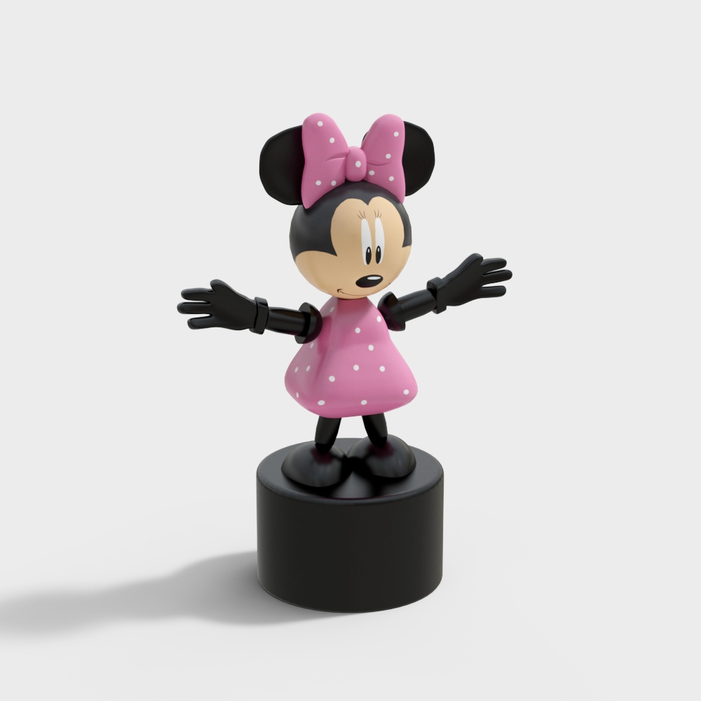 Charming Low-Poly Minnie 3D Model