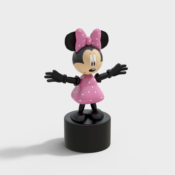 Charming Low-Poly Minnie 3D Model