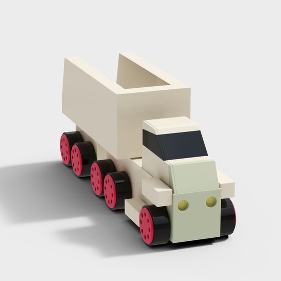 Playful Low-Poly Truck 3D Model