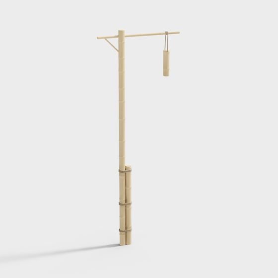Bamboo Clothes Hanger 3D model