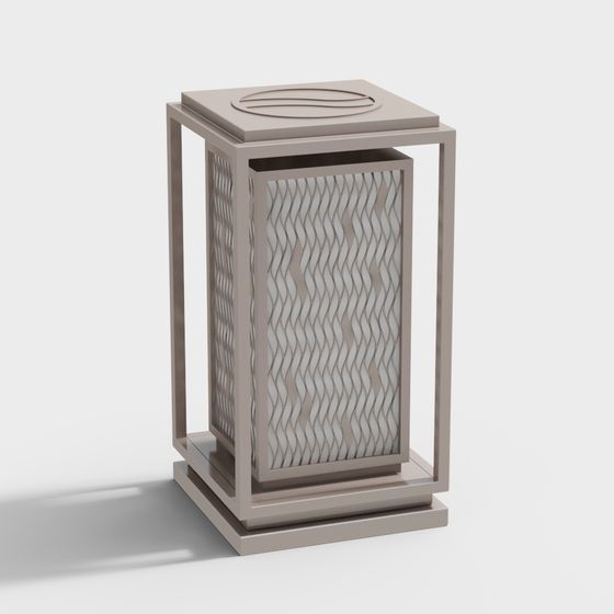 Urban Art Trash Bin Low-Poly 3D model
