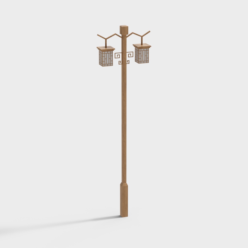 New Chinese solid wood park sign - street lamp