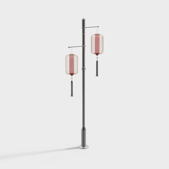 Elegant Low-Polygon Street Lamp 3D model