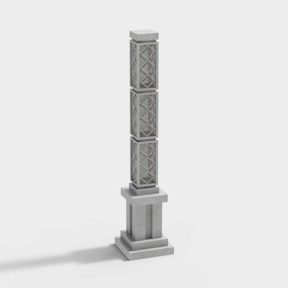 Detailed Low-Poly Stone Pillar 3D model