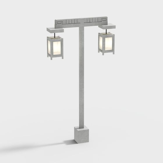 Elegant Low-Poly Street Light 3D model