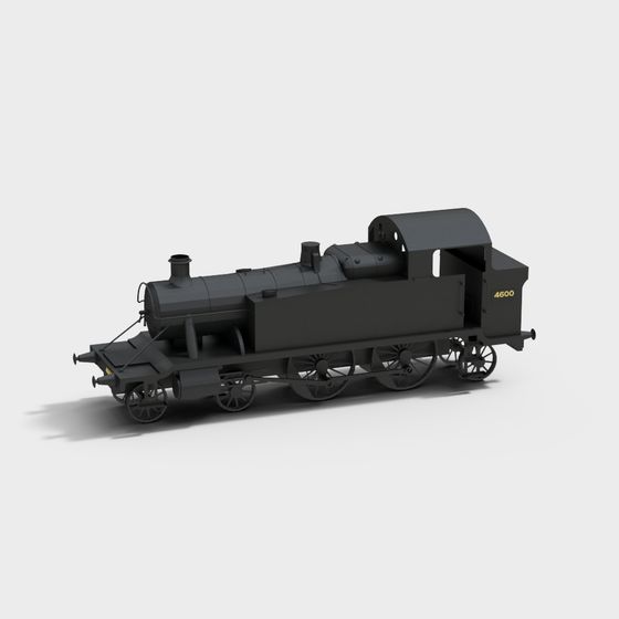 Vintage Steam Locomotive 3D Model
