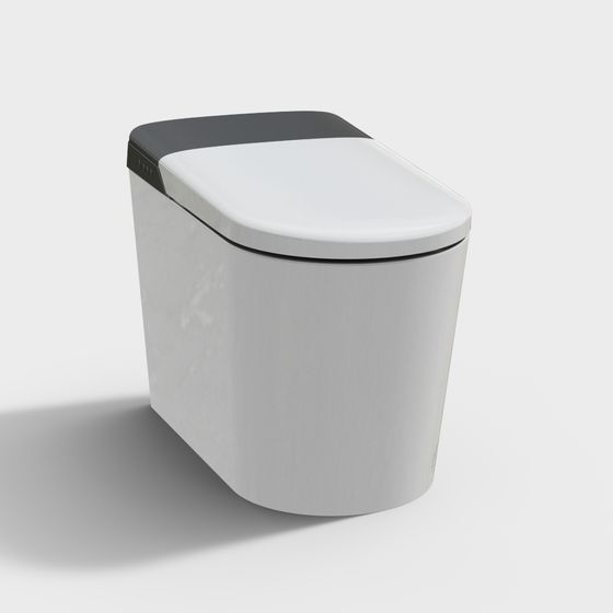 Minimalist Smart Toilet 3D model for Urban Spaces