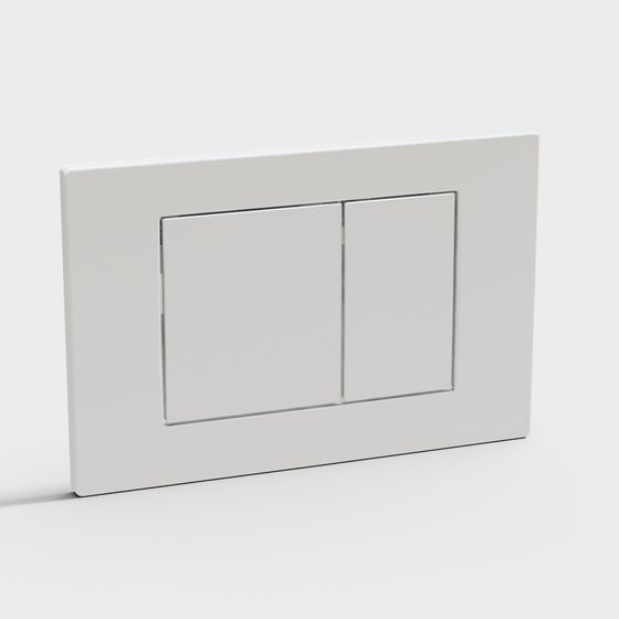 Stylish Double Switch Panel 3D model for Modern Spaces